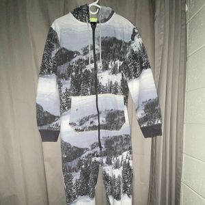 American Eagle Hooded Fleece Winter Onesie Pajamas